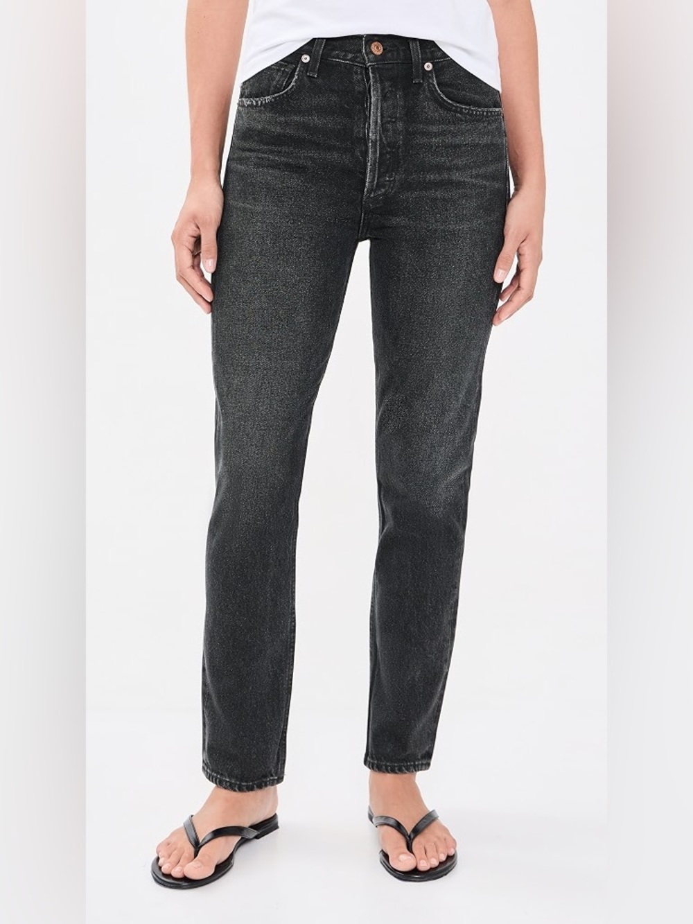 Citizens Of Humanity “Charlotte” Black Women's Straight Leg Jeans